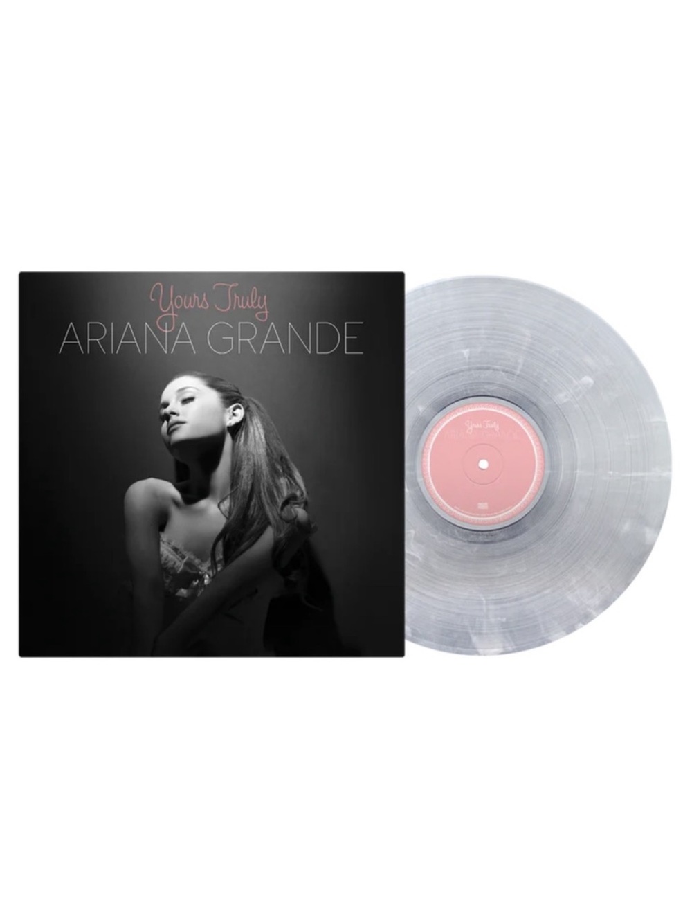 Ariana Grande yours truly clear & white swirl Vinyl LP